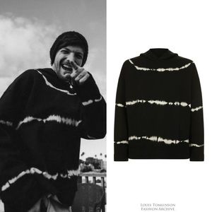 Sandro Tie Dye Black Hoodie Over-Sized Size Small